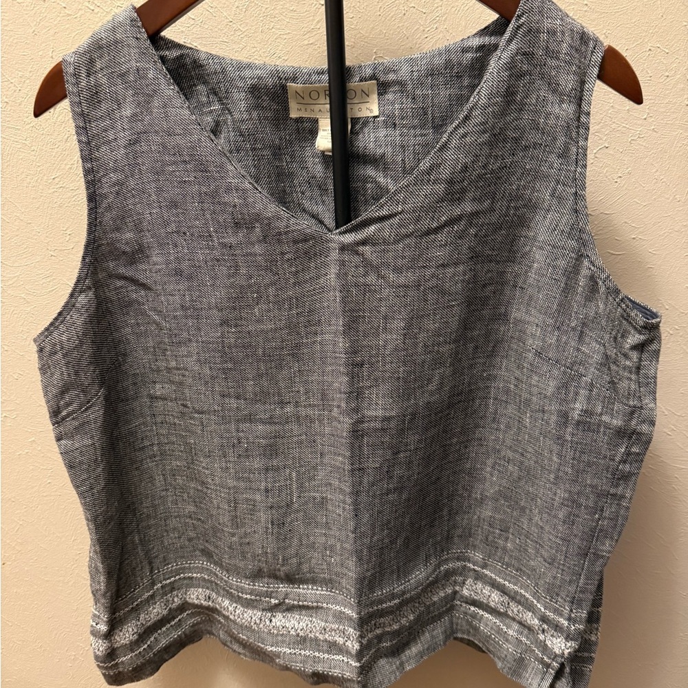 Norton McNaughton Linen Textured Tank Top